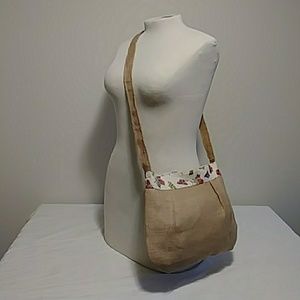 Crossbody Burlap Bag